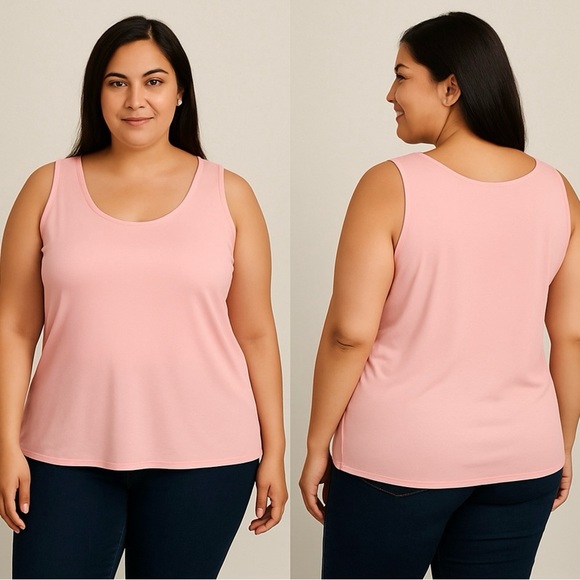 Source Unknown Tops - Women's Pink Sleeveless Tank Top - Size 18W